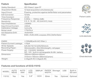 2021 New Ecg 12-Lead <span class=keywords><strong>Digital</strong></span> Intelligente Körper temperatur Säuglings untersuchung hilfe Elektro kardiograph - Product Image 6