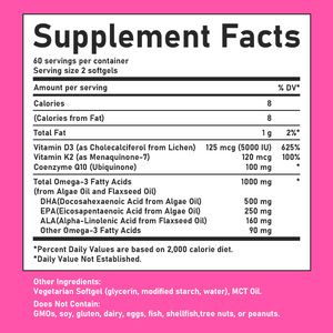 OEM ODM Vegan Omega 3 DHA Softgels with Vitamin D3 Support Overall Wellness and Support Immune System Vegan Omega 3 DHA Softgels - Product Image 3