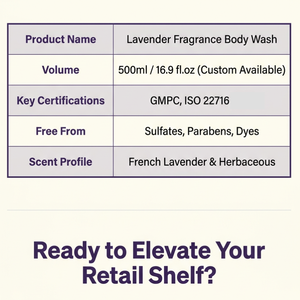 Natural Organic Herbal Lavender Oil Fragrance Liquid Refreshing Moisturizing Shower Gel &amp; <strong>Body</strong> <strong>Wash</strong> for Women All Skin Types - Product Image 5