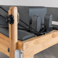 Cama Reformer de Pilates y Yoga de Alta Gama para Estudio u Hogar, de Madera de Arce y Roble, Duradera y Ecológica