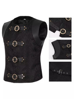 Veste Gothique Hommes Victorien Costume Gilet Steampunk Gothique Gilet Hommes Casual Gilet Stage Performance Costume