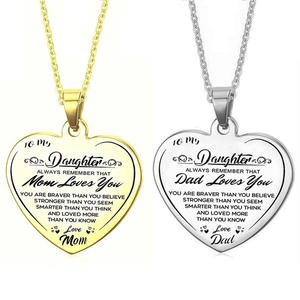 Collana con ciondolo a forma di cuore collana con ciondolo per <span class=keywords><strong>mia</strong></span> figlia collana con ciondolo in acciaio inossidabile regalo per <span class=keywords><strong>mamma</strong></span> e figlia - Product Image 1