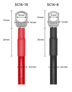 Cavo per Inverter Solare 16mm² con Terminale SC16-8 SC16-10 Rivestimento in Gomma Siliconica per Auto Camper Barca Pannello Fotovoltaico Accumulo Energetico - Product Image 2