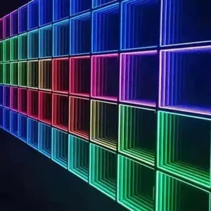 Led Disco Infinity Mirror Dance Light 3D Time Tunnel Dance Tile Floor