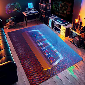 Alfombra de terciopelo cristalino para mando de videojuegos, cuadrada, antideslizante, decoración para sala de deportes electrónicos, tapete de fibra de poliéster - Product Image 1
