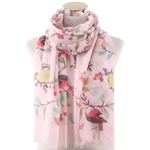 hot selling multi color floral polyester printed summer outdoor scarf for women