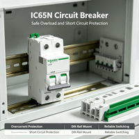 Disjoncteur miniature IC65N 100% neuf d'origine, 2A 6kA, disjoncteur miniature (MCB) pour la protection contre les surintensités dans les circuits