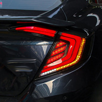 Feux arrière multifonctions à LED pour Honda Civic 10ème génération FC1 2016-2021, avec avertissement de freinage et de marche arrière.
