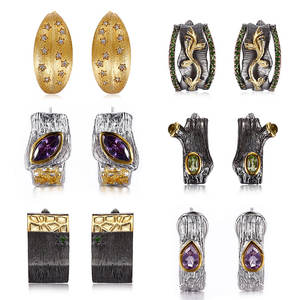 High-end Privato di Ordinare Rettangolare 925 sterling Argentato Orecchino D'<span class=keywords><strong>oro</strong></span> - Product Image 3