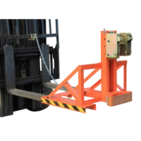 Attache pour chariot élévateur de type monté, plus stable, capacité 500-2000 kg, avec double griffe pour fûts d'huile et ceinture en caoutchouc