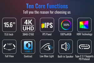 Oem 11.6 14 15.6 16 17.3 inch chơi game cảm ứng <span class=keywords><strong>PC</strong></span> 1080P 2k 4K 60Hz 120Hz 144Hz 165Hz IPS siêu mỏng màn hình di động cho máy tính xách tay - Product Image 3