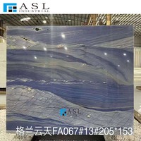 Dalles et carreaux de marbre bleu Azul Macaubas en pierre naturelle, revêtement mural en pierre de lave blanche
