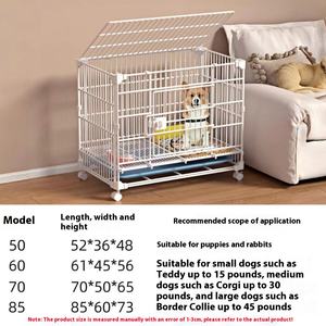 <span class=keywords><strong>Cage</strong></span> intérieure solide pour petits chiens avec construction en fer Roues de transport faciles Chenil empilable à boutons avec plateau en plastique - Product Image 2