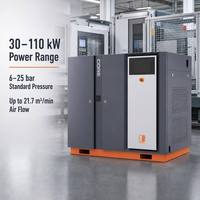 Compresseur d'air industriel à vis 55 kW 8 bars, contrôle intelligent PLC HMI, refroidissement par air, usage intensif pour machine de découpe laser
