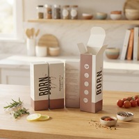 Coffret d'emballage personnalisé pour gloss à lèvres fait main avec papier d'art, pelliculage brillant/mat, gaufrage et dorure à chaud, marque privée
