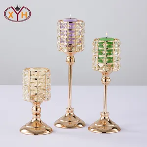 High Quality Gold Silver Handmade Candlestick Wedding Party Table Centerpiece Modern Metal Candle Holder