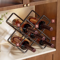 Présentoirs de Luxe Modernes Écologiques en Fer Forgé pour Bouteilles de Vin Rouge, Empilables, à Poser sur Comptoir