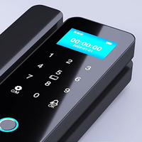 DFD Tuya Wi-Fi Cloud Biometric Fingerprint Glass Door Lock Zinc Alloy Keyless Entry Smart Office Co-working Space.
