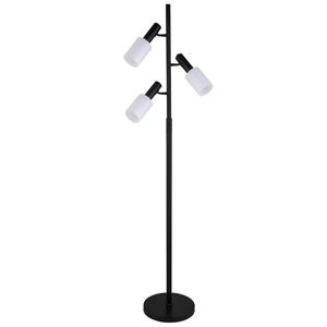 Lampadaire géométrique blanc moderne avec abat-jour en tissu blanc | Éclairage minimaliste pour l'intérieur de la chambre d'hôtel - Product Image 5