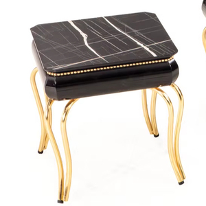 Mesa de Centro Moderna de Imitación Mármol con Patas de Metal Doradas, Muebles para Sala de Estar - Product Image 1