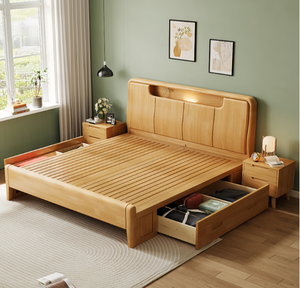 <span class=keywords><strong>Cama</strong></span> Doble de Madera Sólida de Lujo en Oferta, Tamaño King, con <span class=keywords><strong>Cajones</strong></span> de Almacenamiento, Muebles de Dormitorio Modernos Multifuncionales de Madera para Apartamentos - Product Image 5