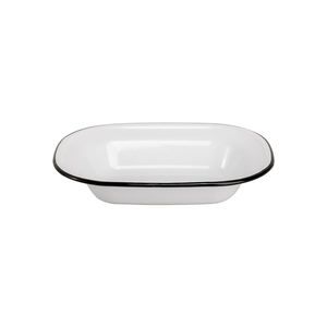 <span class=keywords><strong>Plat</strong></span> à tarte rectangulaire en émail blanc de qualité alimentaire non toxique avec bord noir, 16 cm, 18 cm, 20 cm, 22 cm, 24 cm, 26 cm - Product Image 4