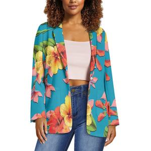 Última moda Casual mujeres abrigos y Blazer Formal Hawaii Floral señoras traje de playa chaquetas polinesias chaquetas baratas para mujeres - Product Image 2