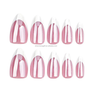 Ensemble d'<span class=keywords><strong>ongles</strong></span> artificiels en acrylique à pression, style français, longueur moyenne, <span class=keywords><strong>faux</strong></span> <span class=keywords><strong>ongles</strong></span> magnifiques - Product Image 4