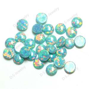 Chine Usine Ronde Cabochon Forme Opale Synthétique Pierre OP35 Opale Noire - Product Image 6