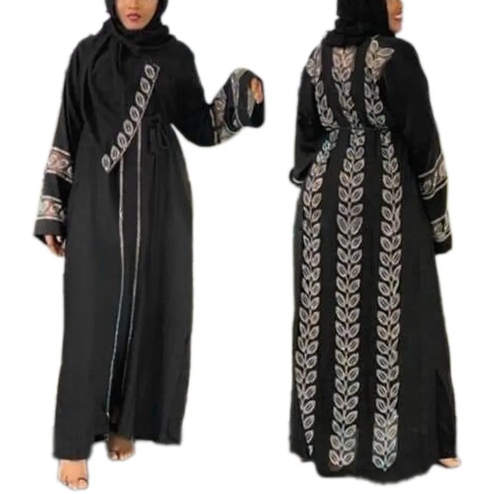 Abaya Turki Kimono Dubai Muslim Hijab, Pakaian Islami Gaun Doa Kaftan Kaftan Islami Pakaian Wanita