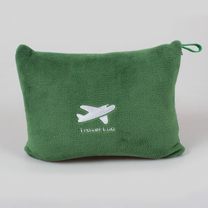 شعار مخصص بسعر الجملة المحمولة جدا لينة و دافئ مكتب السفر وسادة سيارة الصوف بطانية مع حقيبة - Product Image 2