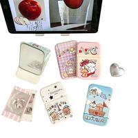 Miroir de poche pliable compact, durable, écologique, en plastique carré, cadeau d'anniversaire, souvenir, miroir tactile