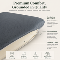 Coussin de siège en cuir PU conducteur et latex à mémoire de forme, coussin de chaise de bureau antistatique pour un confort prolongé lors de la tenue de position assise