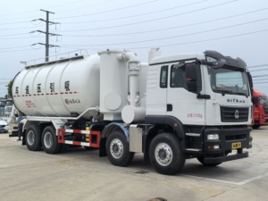 Howo 8x4 Large Capacity Vacuum Suction Truck <b>25m</b>³ Pneumatic Transport Vehicle For Bulk Powder Material - Product Image 5