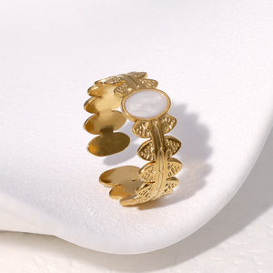 Bague ouverte ajustable hypoallergénique en acier inoxydable plaqué or 18 carats, style vintage rétro français géométrique, polyvalente et élégante - Product Image 3