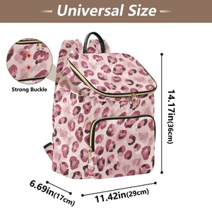 <b>Print</b> <b>Leopard</b> <b>Print</b> Design Top Quality Customs Large Capacity Daily Use Fashion Gold Zipper Pocket <b>Backpack</b> - Product Image 3