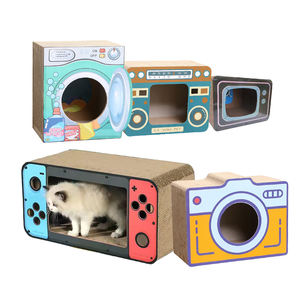 Casa de gato de dibujos animados para gatos, caja de Casa de gato corrugado para rascar, contenedor, casa de cartón, caja de juguete - Product Image 1