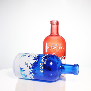 Chất Lượng Cao Vòng Màu Đỏ Màu Xanh Màu Rỗng 500Ml 700Ml 750Ml In Whisky <span class=keywords><strong>Vodka</strong></span> Tinh Thần Rượu Gin Chai Thủy Tinh - Product Image 4