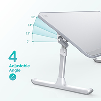 Table de bureau réglable en hauteur, stable, pour ordinateur portable/lit/canapé, table pliable pour ordinateur portable