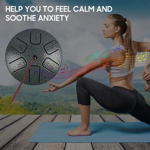 6 notas 3,8 pulgadas <span class=keywords><strong>Mini</strong></span> tambor de lengua de acero Tambor de mano Tambor Zen Instrumento de percusión de tambor con <span class=keywords><strong>baquetas</strong></span> - Product Image 5