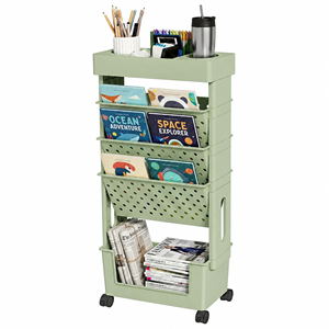Multi-Layer <b>Storage</b> Rack with Wheels Wall-Mounted Kids <b>Storage</b> <b>Cabinet</b> for Home Use - Product Image 1