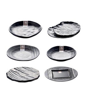 <b>Melamine</b> Japanese Tableware Set Rectangle Black Flat <b>Plate</b> For Hotel Party Steak Vegetable Serving - Product Image 5