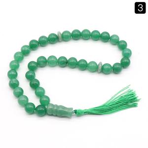 Vente en gros de chapelets de prière musulmans en argent plaqué, agate naturelle, perle naturelle, forme de boule classique, espaceur, pompon, cadeaux religieux islamiques - Product Image 6