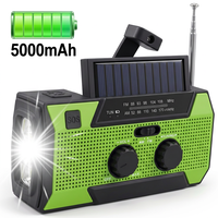 Radio météo d'urgence 5000 mAh, radio solaire à manivelle AM/FM, batterie externe avec lampe torche pour la survie en extérieur