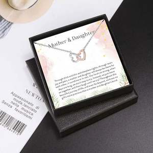 Collar de Acero Inoxidable con Corazón Bicolor Entrelazado Infinito Clásico para Mujer, Ideal para Regalo de Compromiso, Venta al por Mayor - Product Image 1