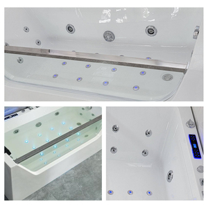 Luxuriöse 1,7 Meter moderne Acrylglas freistehende Ecke Whirlpool Drainer umwelt freundliche Blasen massage Spa 60gal Kapazität - Product Image 4