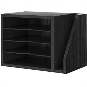 Organisateur de bureau en bois avec 5 étagères réglables, multifonctionnel, gain de place, design moderne pour bureau, salon, trieur de courrier et de papier - Product Image 1