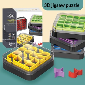 Rompecabezas curvos mini para niños, rompecabezas de colores, juegos de mesa, entrenamiento de observación y atención, juguetes educativos lógicos portátiles - Product Image 1