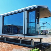 Maison capsule intelligente moderne de luxe, préfabriquée, écologique, modulaire, avec 1, 2 ou 3 chambres, cuisine et salle de bain.