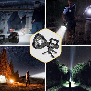 Lampe torche personnalisée super lumineuse longue portée rechargeable par USB 8000mAh, lampe torche ABS étanche IPX65 avec base magnétique 200M - Product Image 6